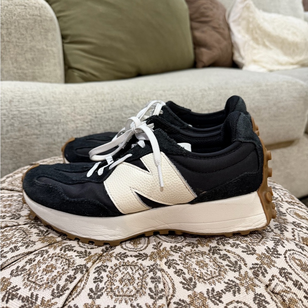 Black and White Sneakers with Gum Sole